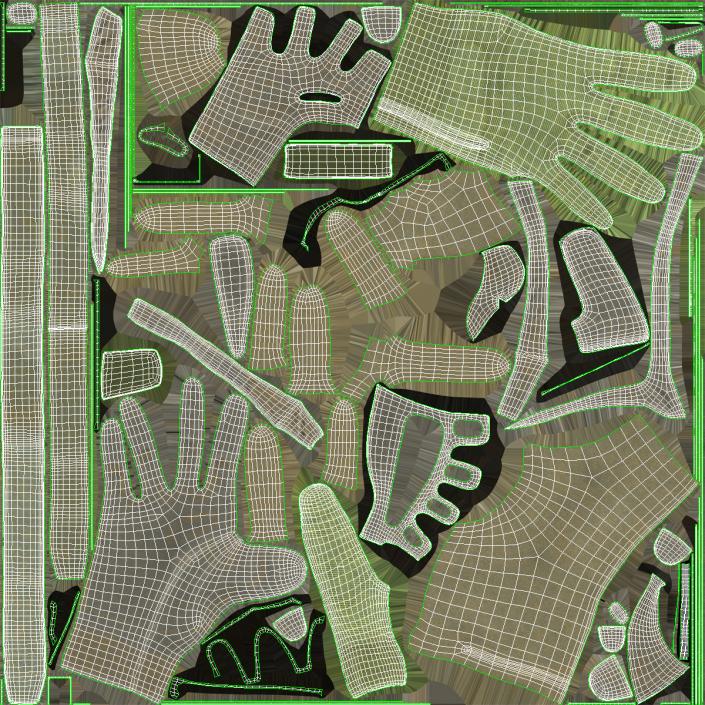 3D US Soldier Gloves Green model
