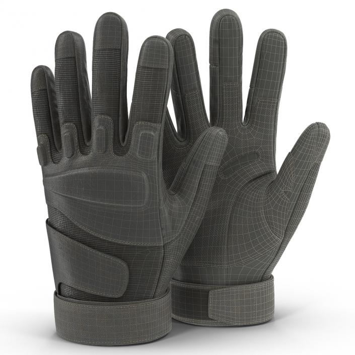 3D US Soldier Gloves Black model