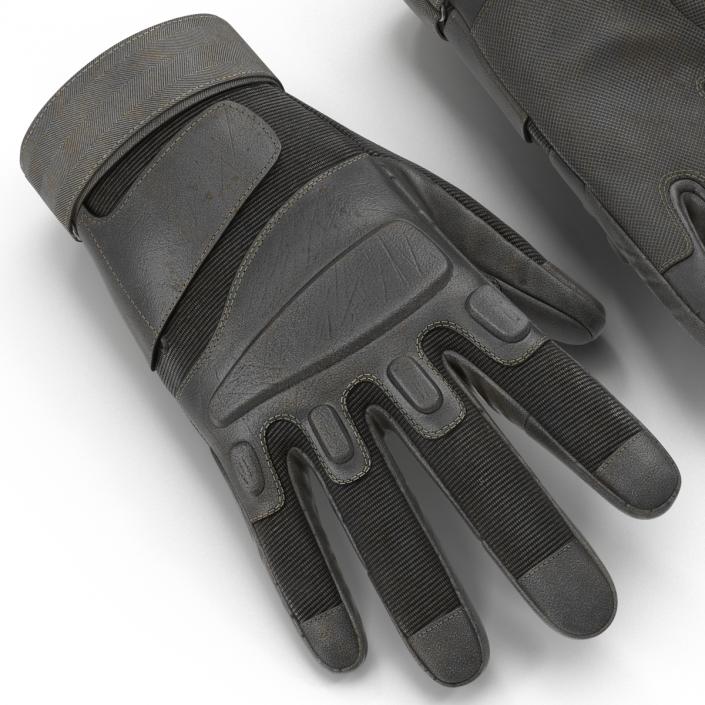 3D US Soldier Gloves Black model