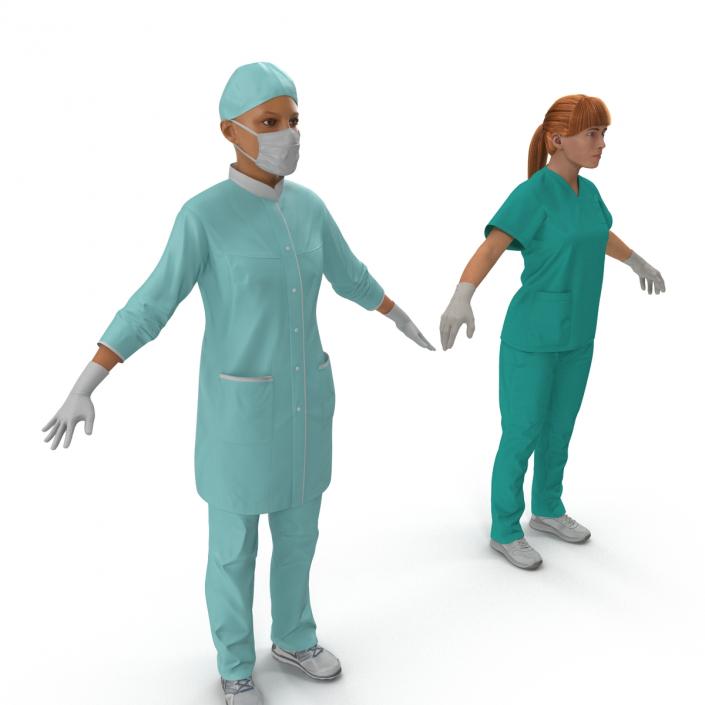 Female Rigged Doctors 3D Models Collection 3D