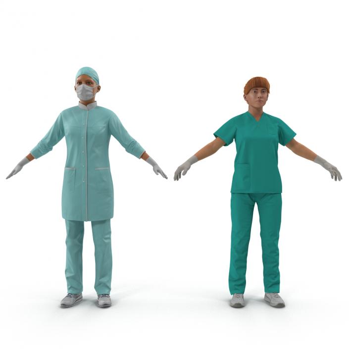 Female Rigged Doctors 3D Models Collection 3D