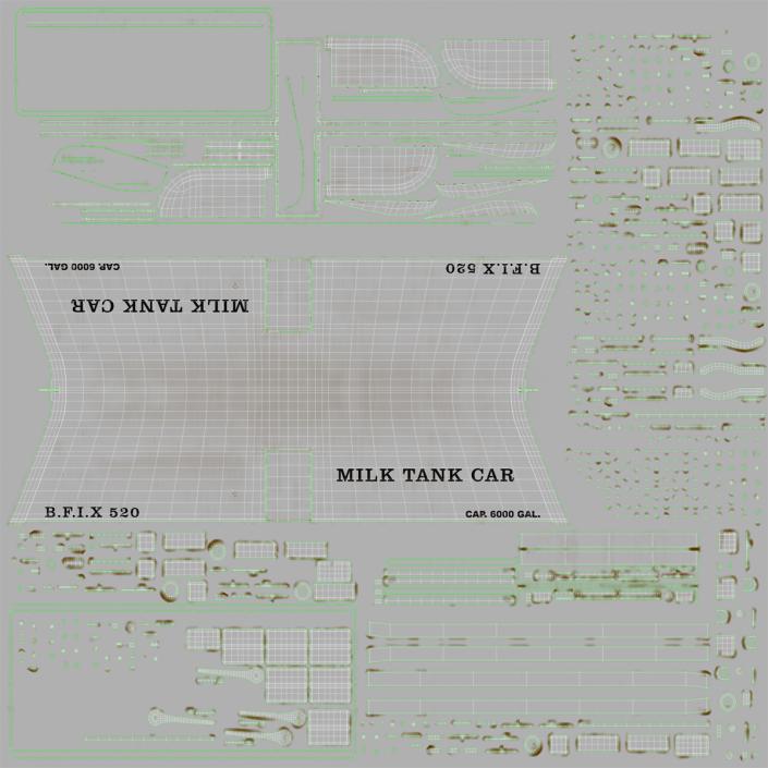 3D Milk Tank Car model