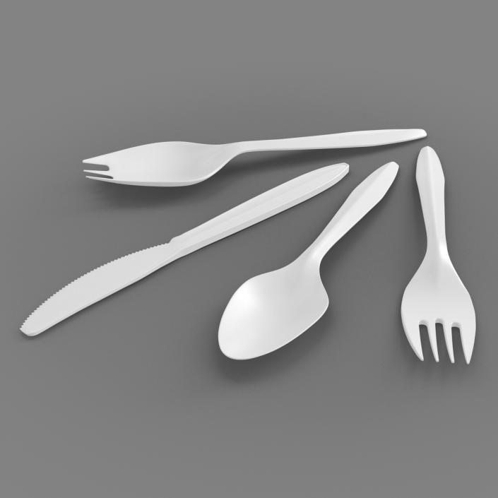 Plastic Cutlery Set 3D model