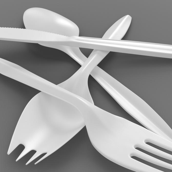 Plastic Cutlery Set 3D model