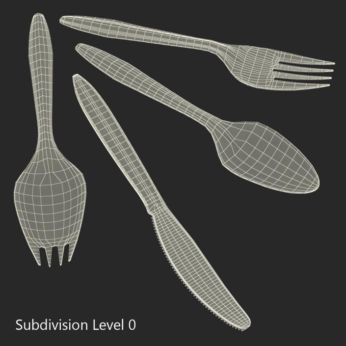 Plastic Cutlery Set 3D model