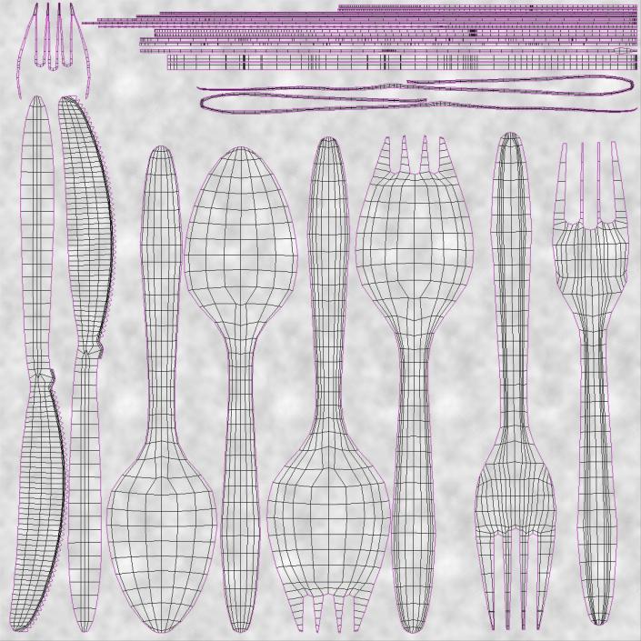 Plastic Cutlery Set 3D model