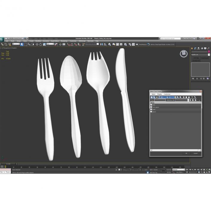 Plastic Cutlery Set 3D model