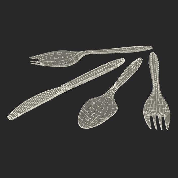 Plastic Cutlery Set 3D model