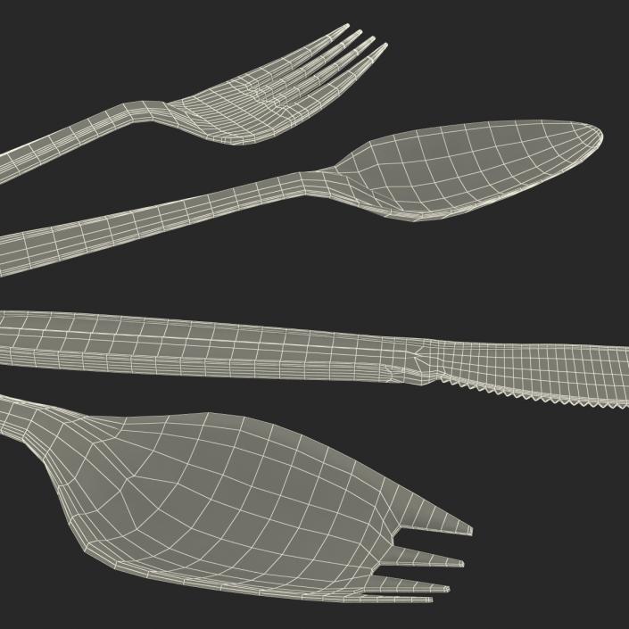 Plastic Cutlery Set 3D model