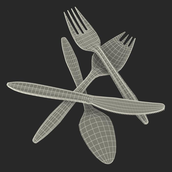 Plastic Cutlery Set 3D model