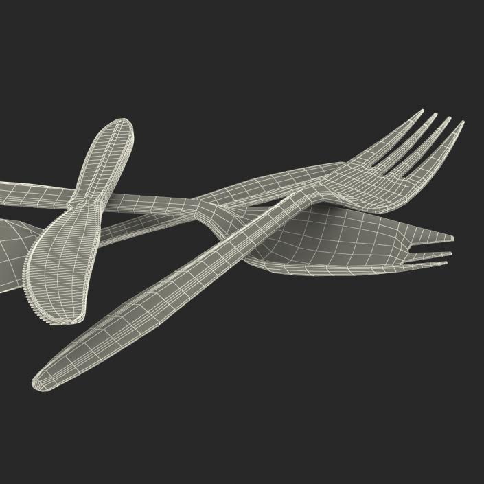 Plastic Cutlery Set 3D model