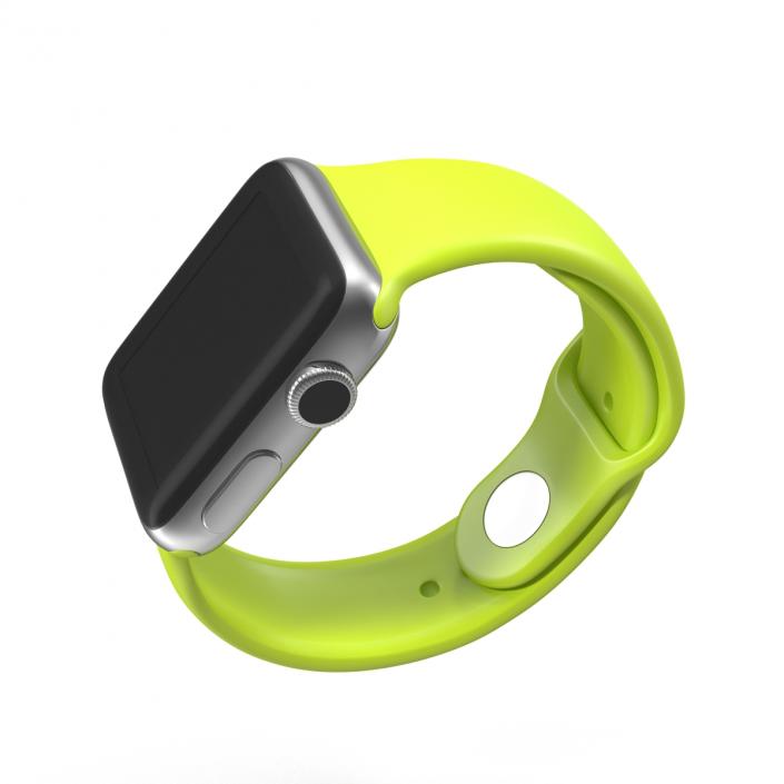 Apple Watch 38mm Fluoroelastomer Green Sport Band 3D model