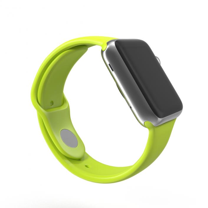 Apple Watch 38mm Fluoroelastomer Green Sport Band 3D model