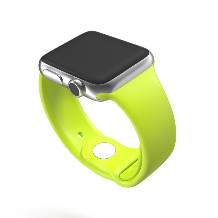 Apple Watch 38mm Fluoroelastomer Green Sport Band 3D model