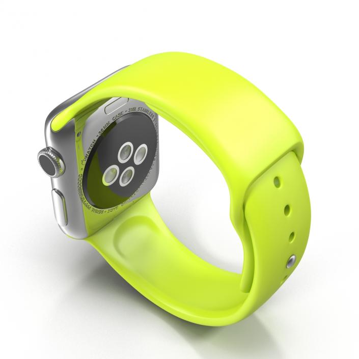 Apple Watch 38mm Fluoroelastomer Green Sport Band 3D model