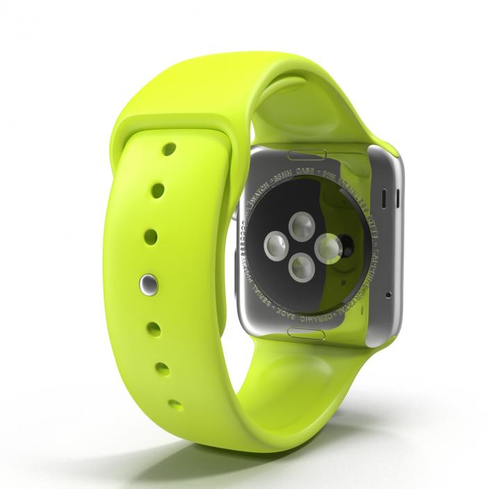 Apple Watch 38mm Fluoroelastomer Green Sport Band 3D model