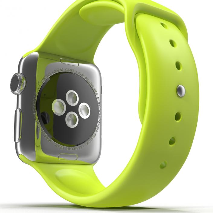 Apple Watch 38mm Fluoroelastomer Green Sport Band 3D model