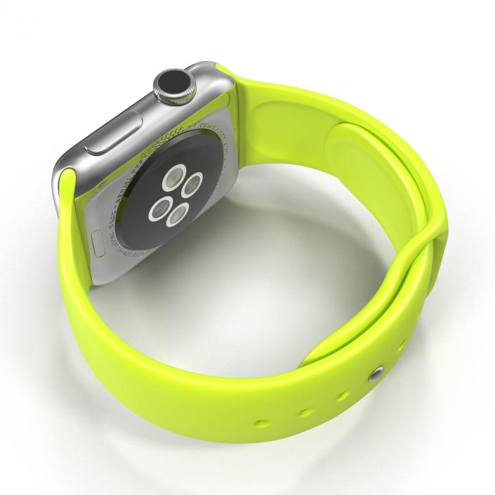 Apple Watch 38mm Fluoroelastomer Green Sport Band 3D model