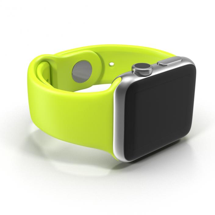 Apple Watch 38mm Fluoroelastomer Green Sport Band 3D model