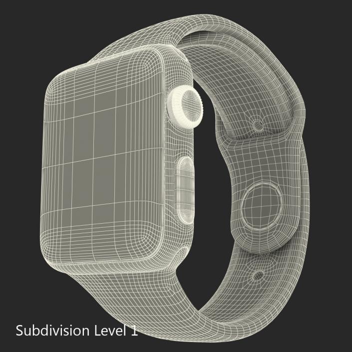 Apple Watch 38mm Fluoroelastomer Green Sport Band 3D model