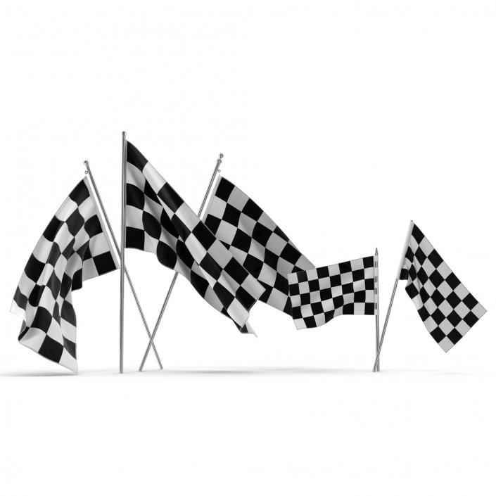 3D Racing Flags 3D Models Collection model