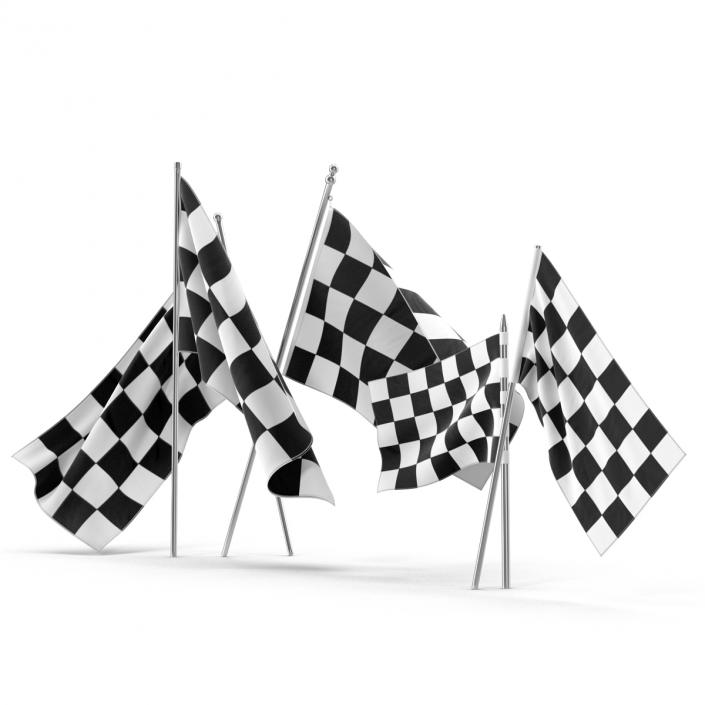 3D Racing Flags 3D Models Collection model