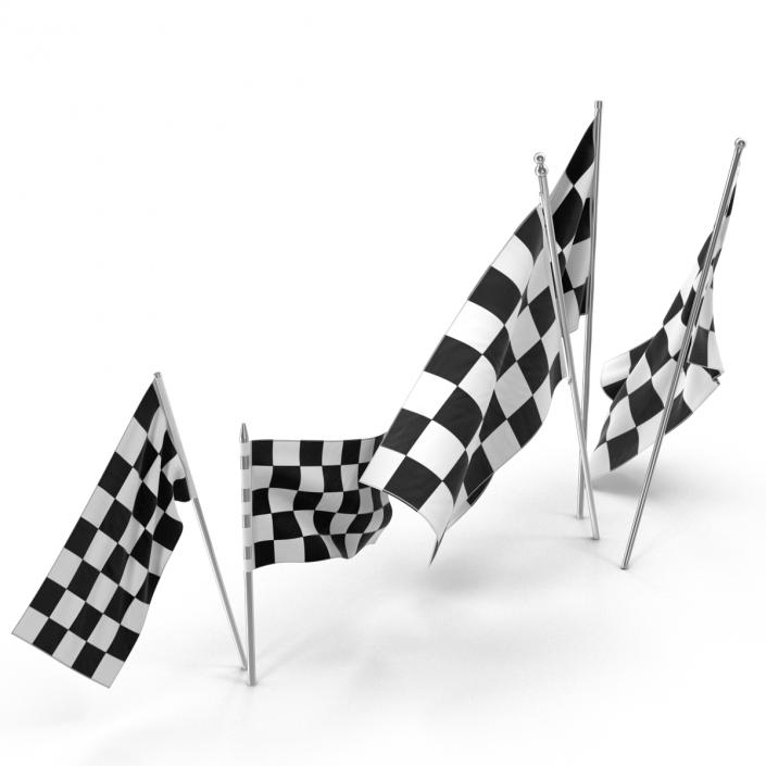 3D Racing Flags 3D Models Collection model