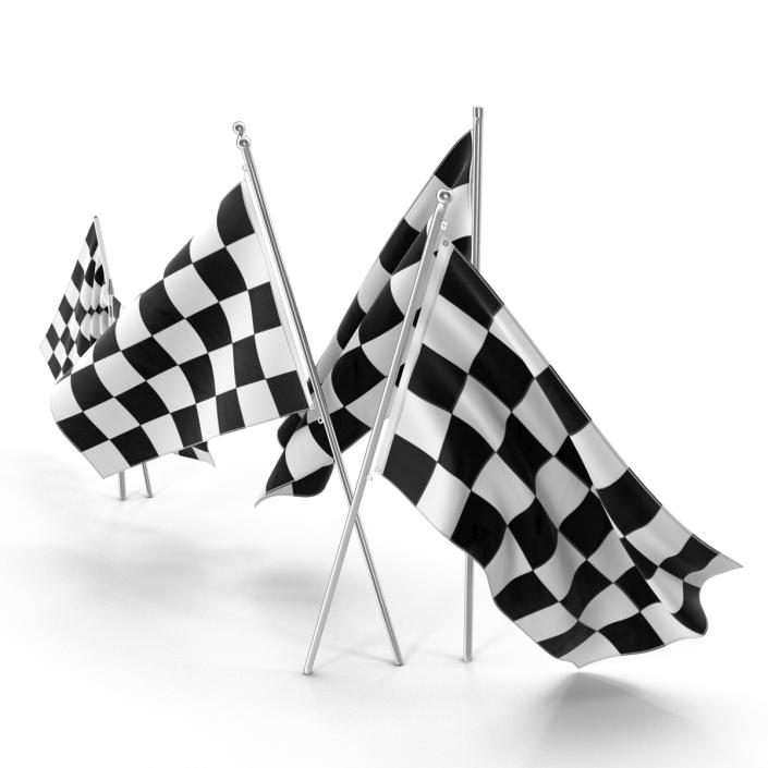 3D Racing Flags 3D Models Collection model