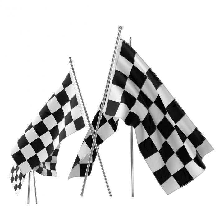 3D Racing Flags 3D Models Collection model