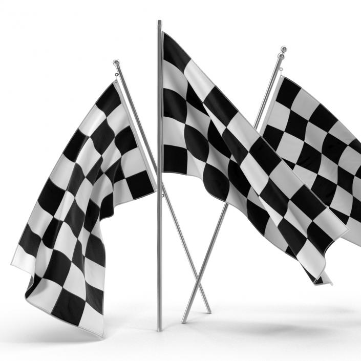 3D Racing Flags 3D Models Collection model