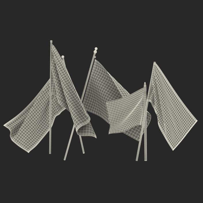 3D Racing Flags 3D Models Collection model