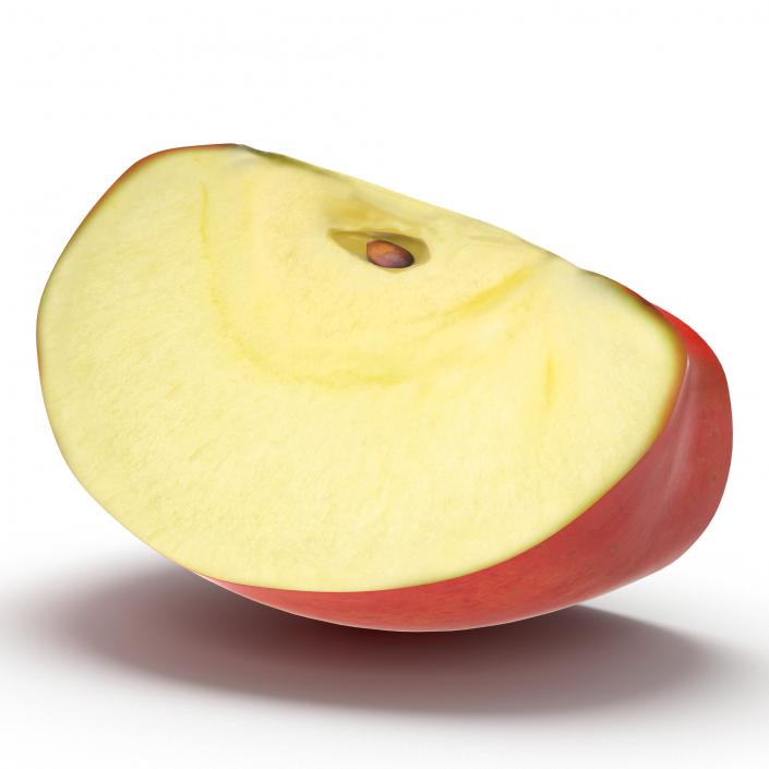 Red Apple Slice 3 3D