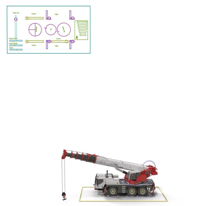 Compact Mobile Crane Rigged 3D