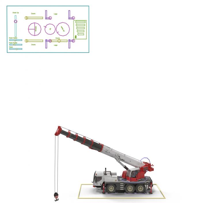 Compact Mobile Crane Rigged 3D