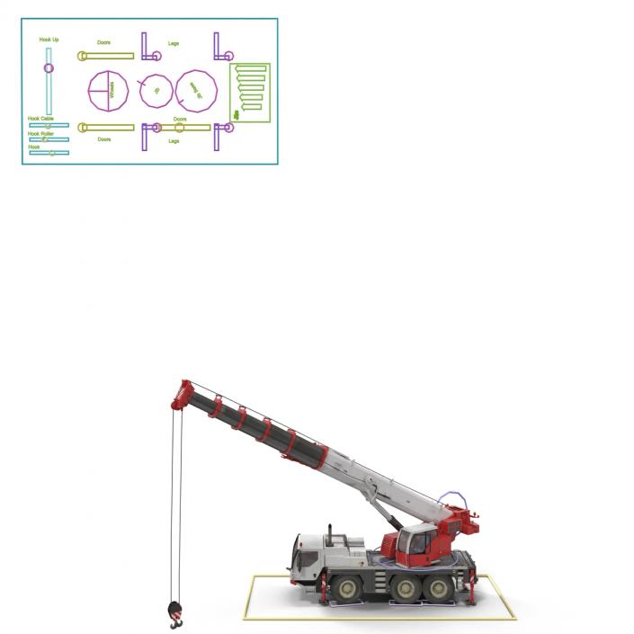 Compact Mobile Crane Rigged 3D