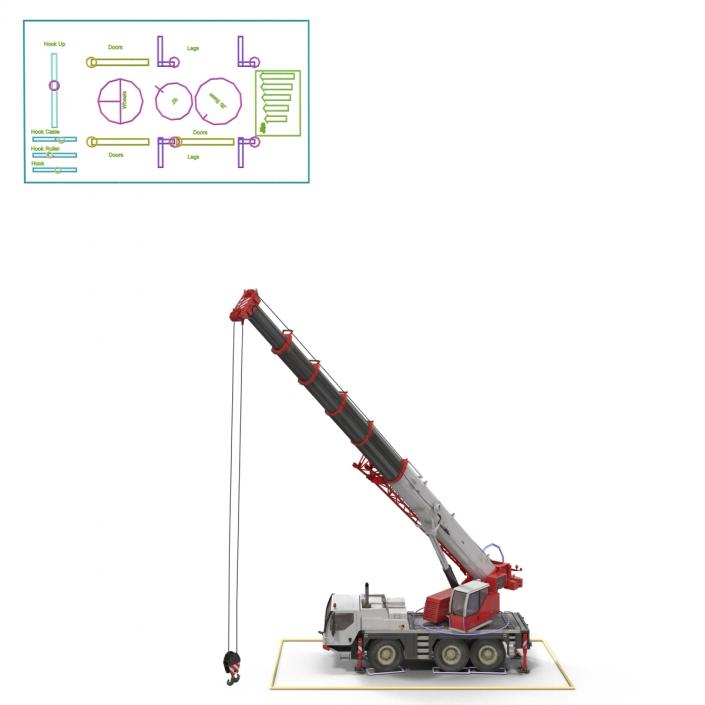 Compact Mobile Crane Rigged 3D