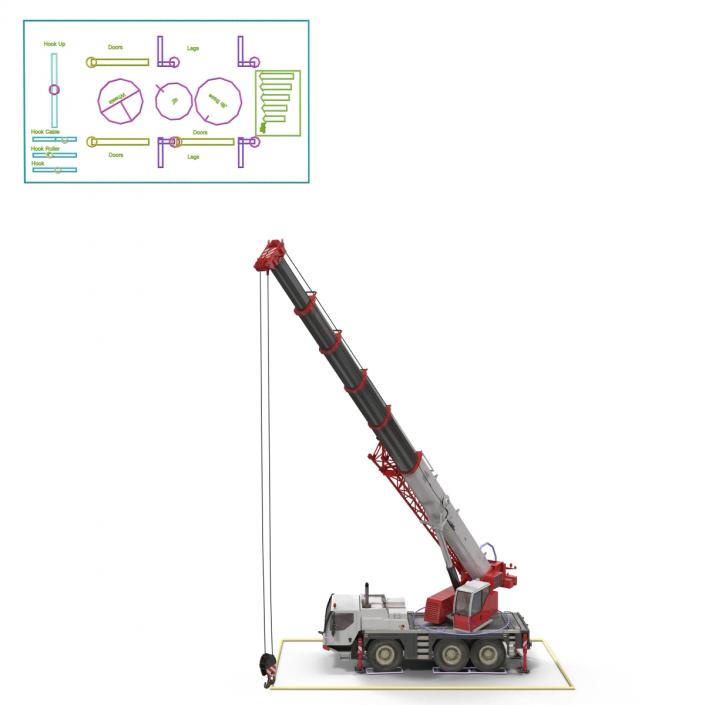 Compact Mobile Crane Rigged 3D