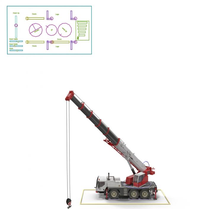 Compact Mobile Crane Rigged 3D