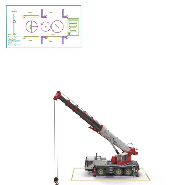 Compact Mobile Crane Rigged 3D