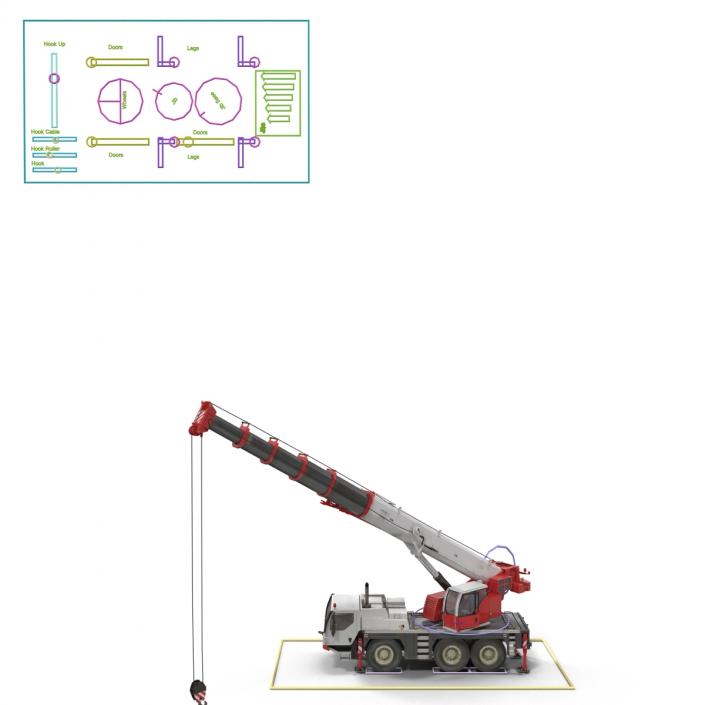 Compact Mobile Crane Rigged 3D