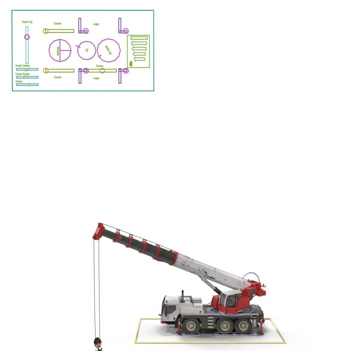 Compact Mobile Crane Rigged 3D