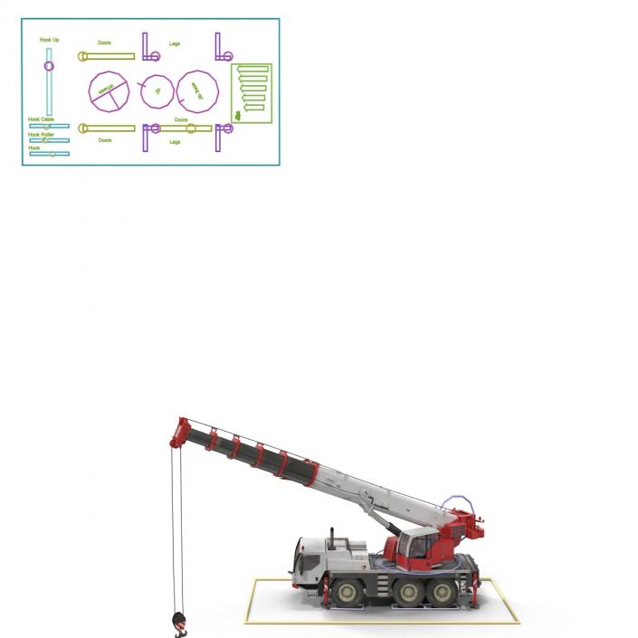 Compact Mobile Crane Rigged 3D