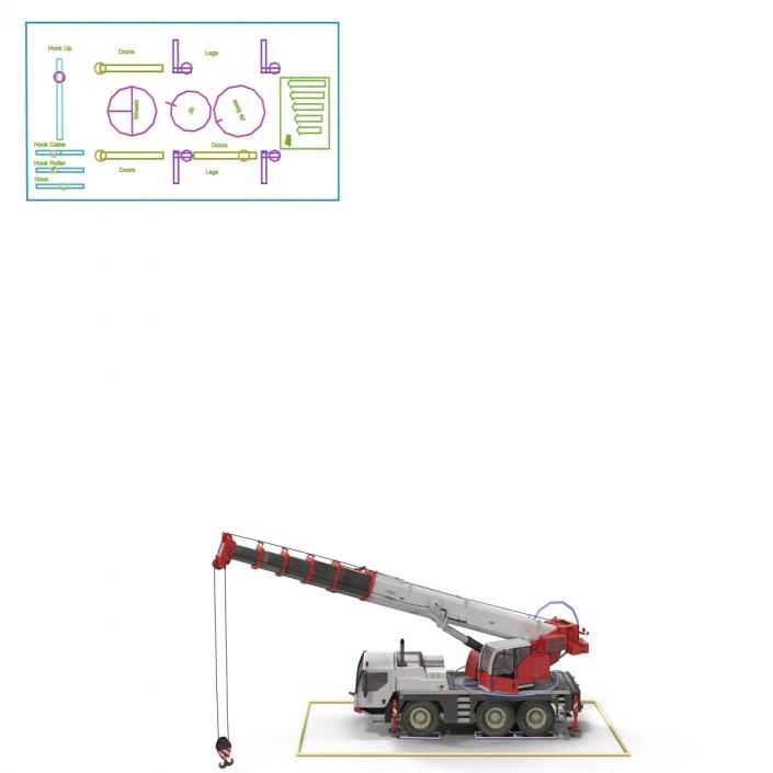 Compact Mobile Crane Rigged 3D