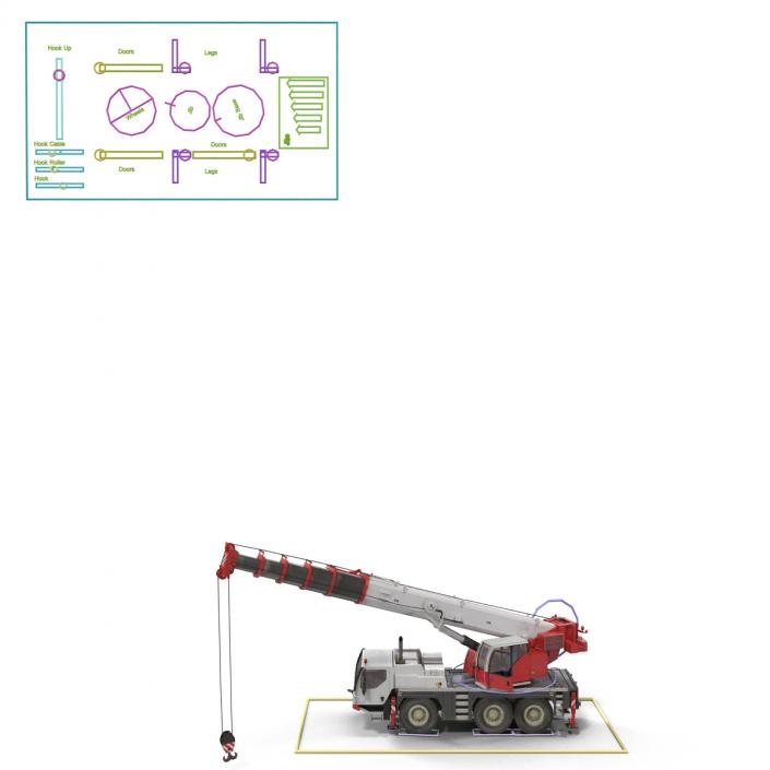 Compact Mobile Crane Rigged 3D