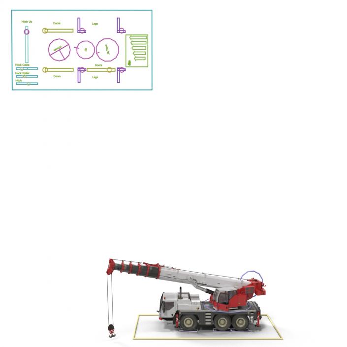 Compact Mobile Crane Rigged 3D