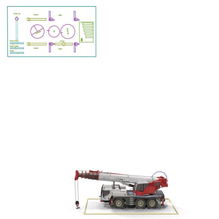 Compact Mobile Crane Rigged 3D