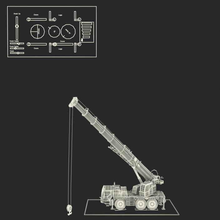 Compact Mobile Crane Rigged 3D