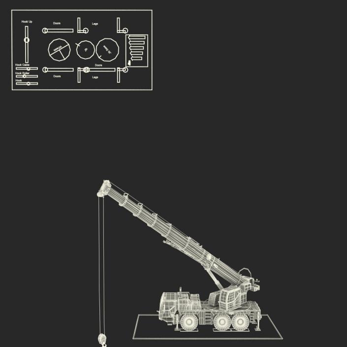 Compact Mobile Crane Rigged 3D