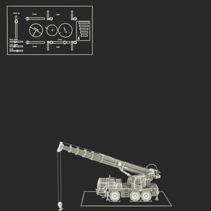 Compact Mobile Crane Rigged 3D