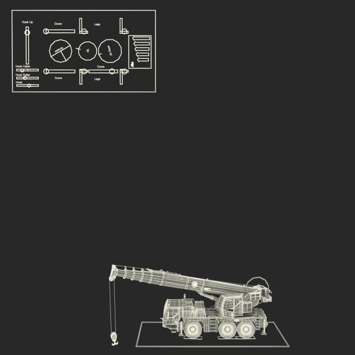 Compact Mobile Crane Rigged 3D